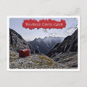 Cartão Postal - Hut alpino Bivacco Carlo Gera - Dolzegovina -