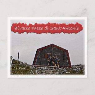 Cartão Postal Hut alpino Bivacco Passo Sant Antonio Dolzegt -