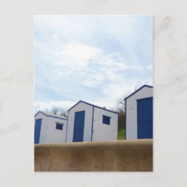 Cartão Postal Huts De Praia Azul E Branco