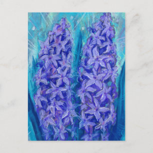 Cartão Postal Hyacinths Sping Páscoa Flor Presente Pintura Flora