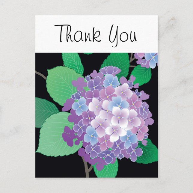 Cartão Postal Hydrangea Japonês Floral Fine Art (Frente)