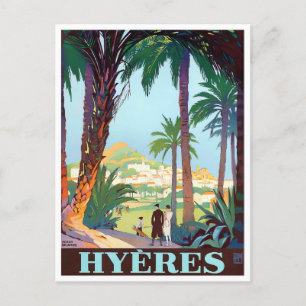 Cartão Postal Hyeres France viagens vintage