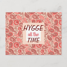 Cartão Postal HYGGE o Tempo Todo Rosa Confortável Paisley