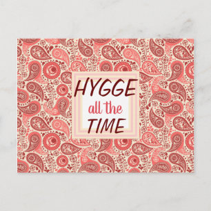 Cartão Postal HYGGE o Tempo Todo Rosa Confortável Paisley