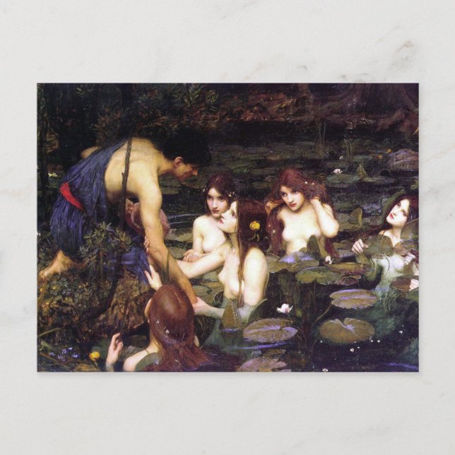 Cartão Postal Hylas e Ninfas, de John William Waterhouse (Frente)
