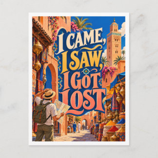 Cartão Postal I Came, I Saw, I Got Lost Travel Keepsake