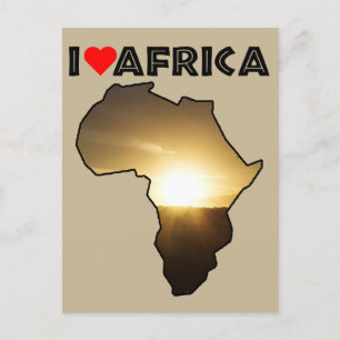 Cartão Postal I Heart Africa Giraffe Sunset Postcard