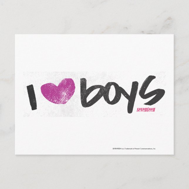 Cartão Postal I Heart Boys Purple (Frente)