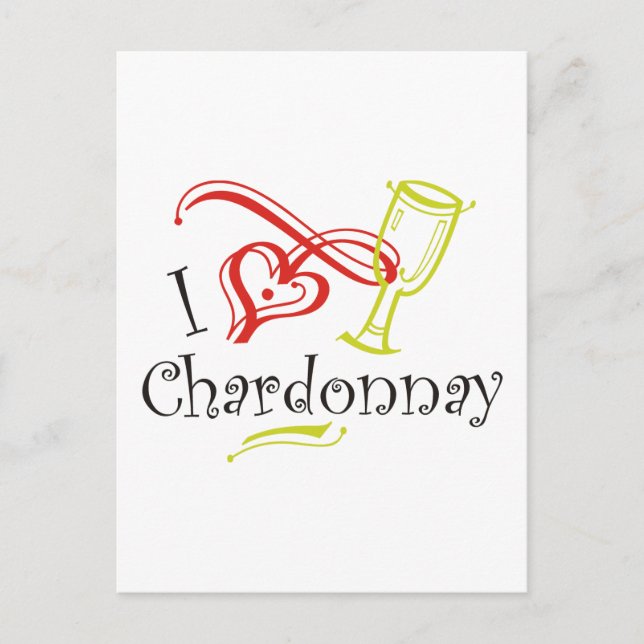 Cartão Postal I Heart Chardonnay (Frente)