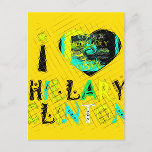 Cartão Postal I Heart Hillary Clinton: Arte de Expressão de Graf