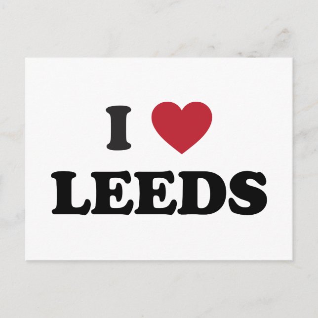Cartão Postal I Heart Leeds England (Frente)