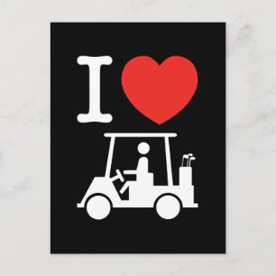 Cartão Postal I Heart (Love) Golf Cart