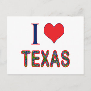 Cartão Postal I (Heart) Love Texas Bluebonnet