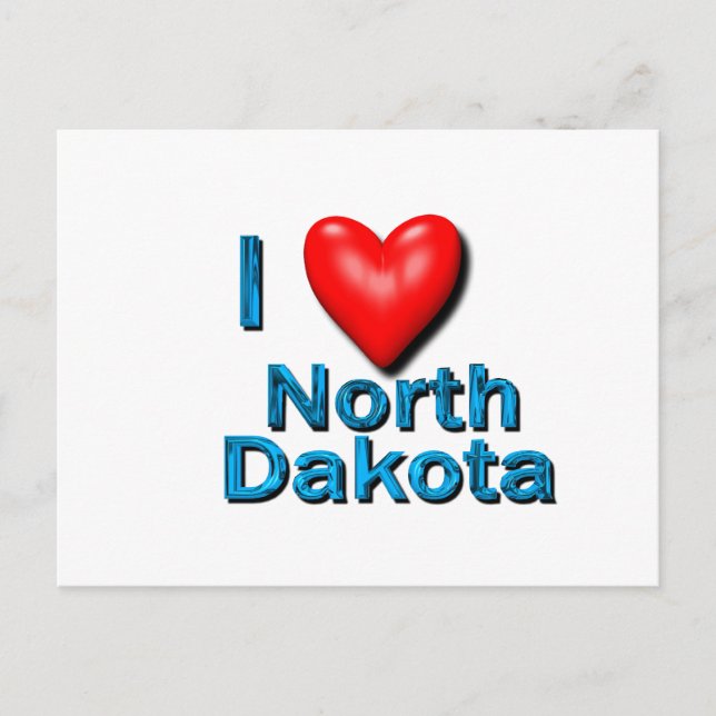 Cartão Postal I Heart North Dakota (Frente)