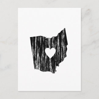 Cartão Postal I Heart Ohio Grunge Vestido Outline State Love