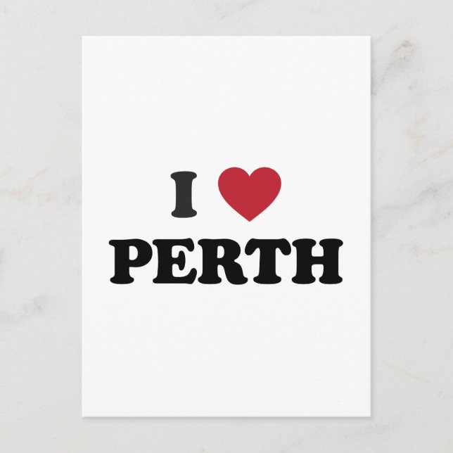 Cartão Postal I Heart Perth Austrália (Frente)