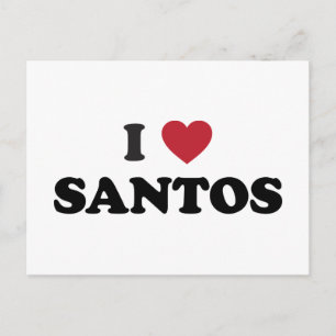 Cartão Postal I Heart Santos Brasil