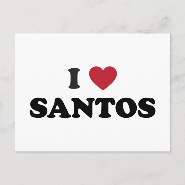 Cartão Postal I Heart Santos Brasil (Frente)