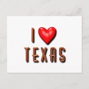 Cartão Postal I Heart Texas