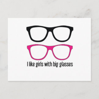 Cartão Postal I like girls with big glasses