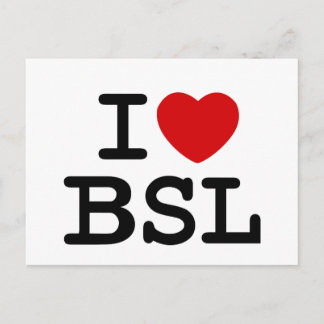 Cartão Postal I Love ASL (Branco)