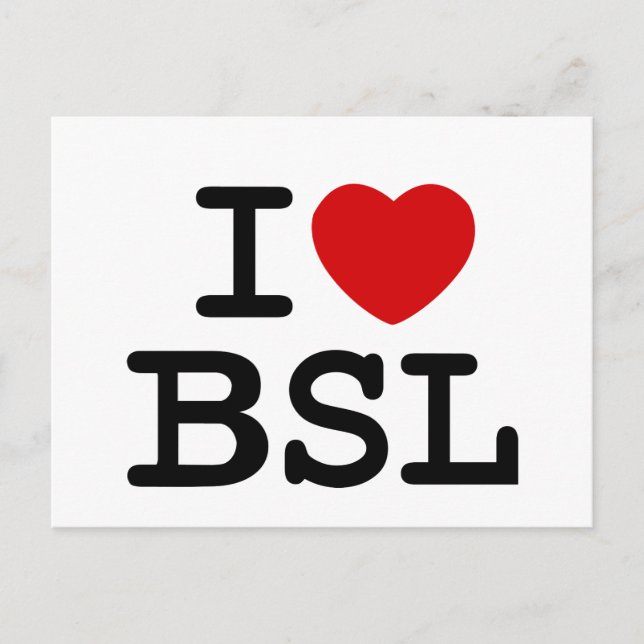 Cartão Postal I Love ASL (Branco) (Frente)