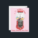 Cartão Postal I Love Bubble Gum<br><div class="desc">* National Chewing Gum Day is observed on September 30th. * 'They Say' that chewing gum can reduce stress and can improve memory! WOW! * Add Your Text! Change the font style, color and size of the text (or remove text option) * Use postcard as event invitation, information card, 'Thank...</div>