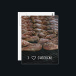 Cartão Postal I Love Chicken!<br><div class="desc">* September is National Chicken Month * Celebrate Chicken month by enjoying chicken at your favorite diner or have a chicken potluck and share chicken recipes! * Send a quick note of greetings. * Postcards can be used as invitations, 'Thank You' notes, information cards or just to say hello! *...</div>
