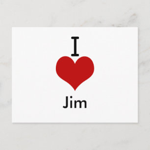 Cartão Postal I Love (coração) Jim