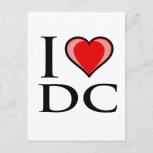 Cartão Postal I Love DC - Distrito de Columbia