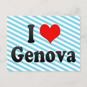 Cartão Postal I Love Genova, Itália