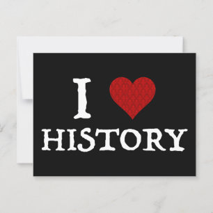 Cartão Postal I Love (Heart) History