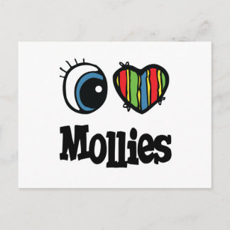 Cartão Postal I Love (Heart) Mollies