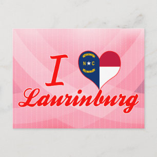 Cartão Postal I Love Laurinburg, Carolina do Norte