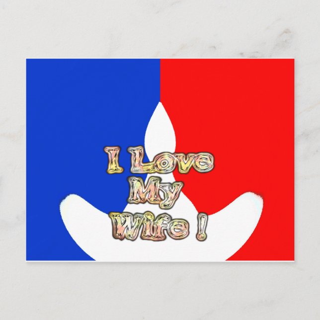Cartão Postal "I Love My Wife" Art Impressão (Frente)