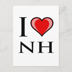 Cartão Postal I Love NH - New Hampshire