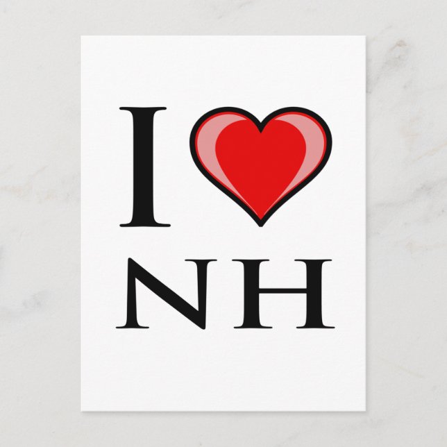 Cartão Postal I Love NH - New Hampshire (Frente)