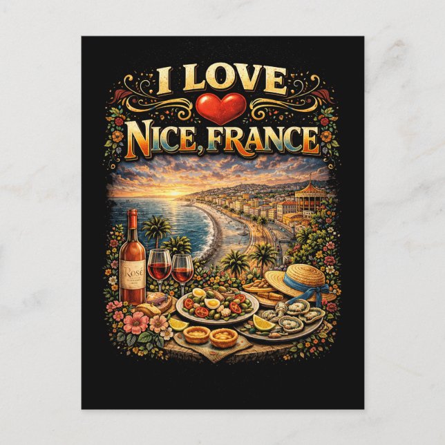 Cartão Postal I Love Nice (Frente)