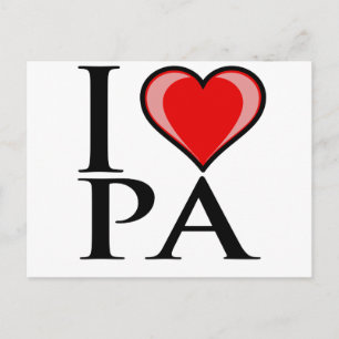Cartão Postal I Love PA - Pensilvânia