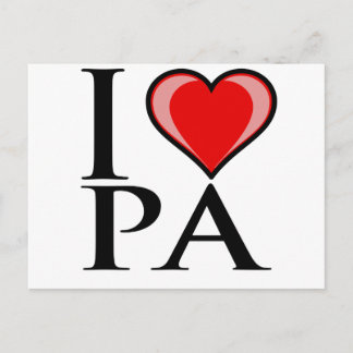 Cartão Postal I Love PA - Pensilvânia