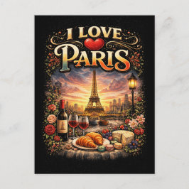 Cartão Postal I Love Paris