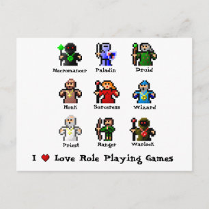 Cartão Postal I Love Role Playing Games