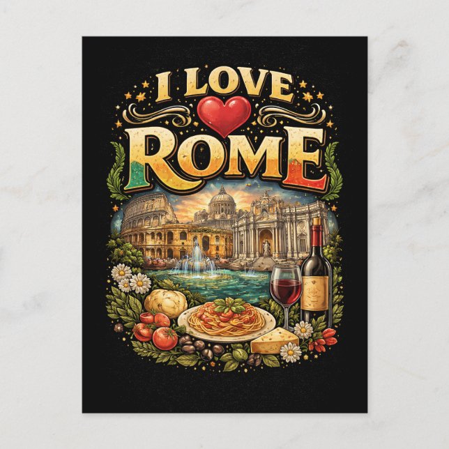 Cartão Postal I Love Rome (Frente)