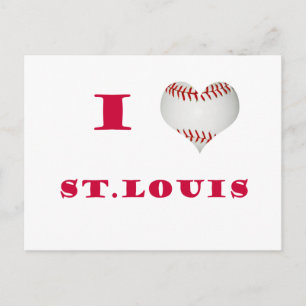 Cartão Postal I Love St. Louis Baseball
