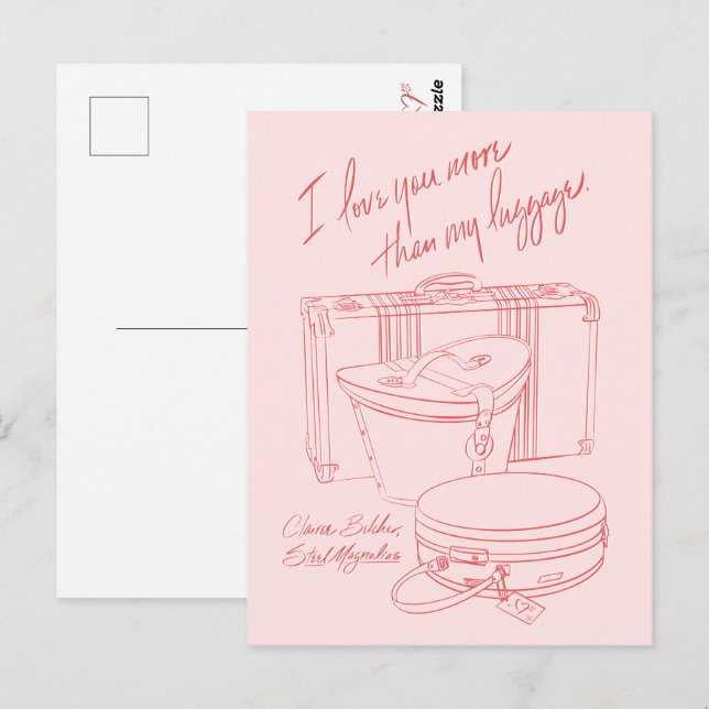 Cartão Postal "I love you more than my luggage" Postcards (Frente/Verso)