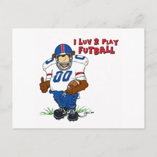 Cartão Postal I Luv 2 Tocar Urso Futball