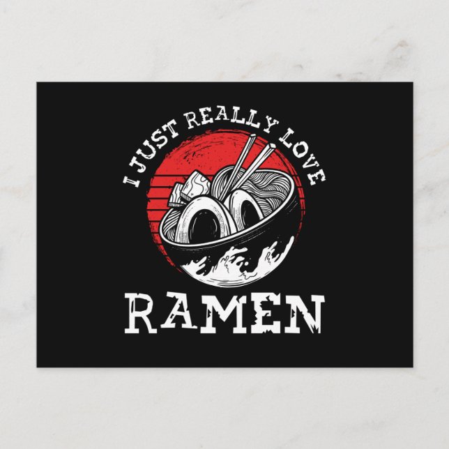 Cartão Postal I really love ramen (Frente)