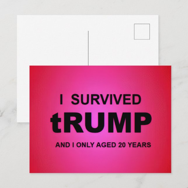 Cartão Postal I Survived tRUMP (Frente/Verso)