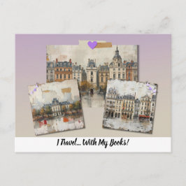 Cartão Postal I Travel... With My Books! 