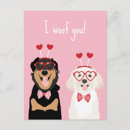 Cartão Postal I Wooyou Namorados Cachorro Rottweiler Maltipoo Pu
